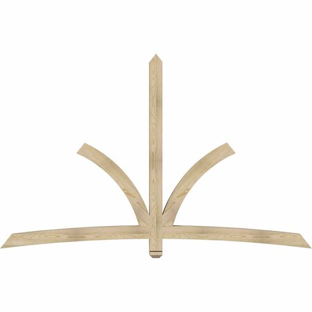 Ekena Millwork Davenport Rough Sawn Timber Gable Bracket, Douglas Fir, 96"W x 60"H x 4"D x 4"F, 15/12 Pitch GBW096X60X0404DAV00RDF